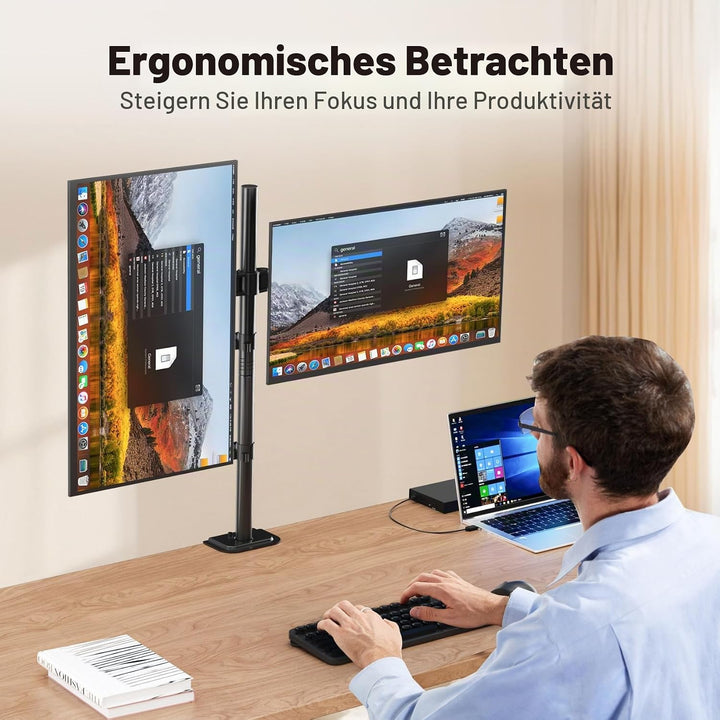 Bildschirmhalterung, Monitor Tischhalterung für 2 Monitore Monitorhalterung Höhenverstellbar 80cm St