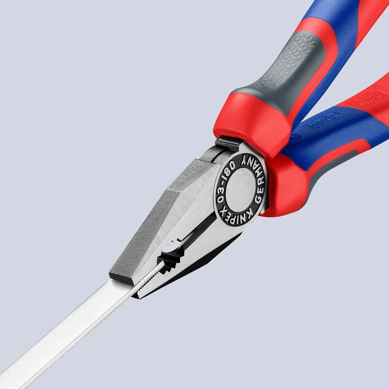 KNIPEX 03 02 180 Kombizange mit Comfort-Griffen schwarz atramentiert 180 mm 180 mm atramentiert Mit