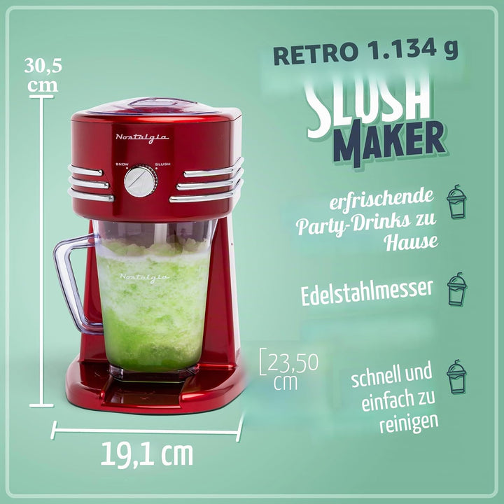 Nostalgia 1,2-Liter Gefrorene Getränkestation - Optimal für Slush-Drinks, Schneekegel, Margaritas, D