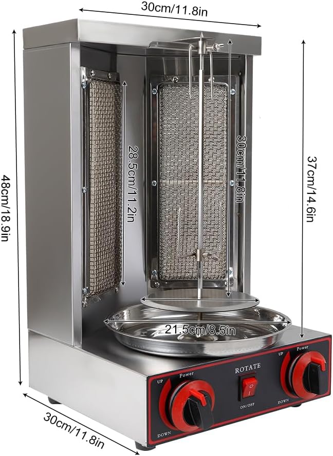 Donened - Dönergrill für Zuhause, Elektrogrill für Döner, Gyros, Hähnchen, Vertikaler Edelstahl Gril