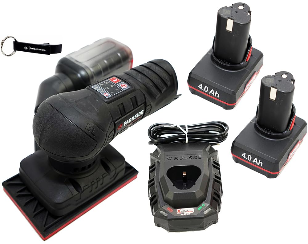 HEADNMORE® Bundle - PARKSIDE PERFORMANCE® 12V Akku Schwingschleifer PASSP 12 + HEADNMORE® Schlüssela