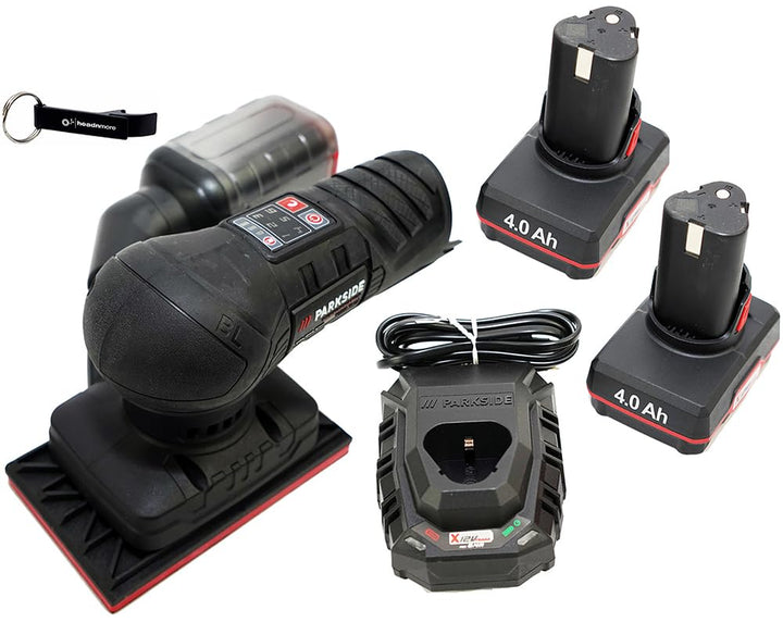 HEADNMORE® Bundle - PARKSIDE PERFORMANCE® 12V Akku Schwingschleifer PASSP 12 + HEADNMORE® Schlüssela