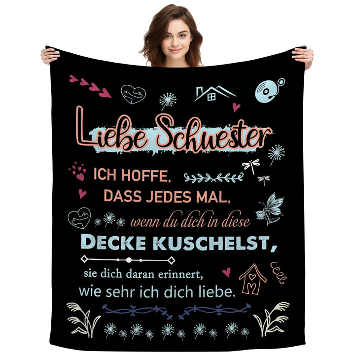 Original Geschenk Liebe Schwester Ich Hoffe Dass Jedes Mal Wenn Du Dich In Diese Decke Kuschelst Sie