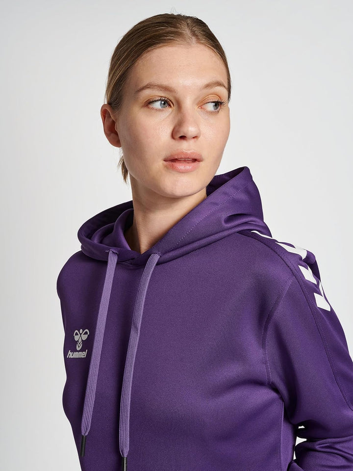 hummel Damen Hmlcore Xk Poly Sweat Hoodie Woman Sweatshirt XS Acai/White, XS Acai/White