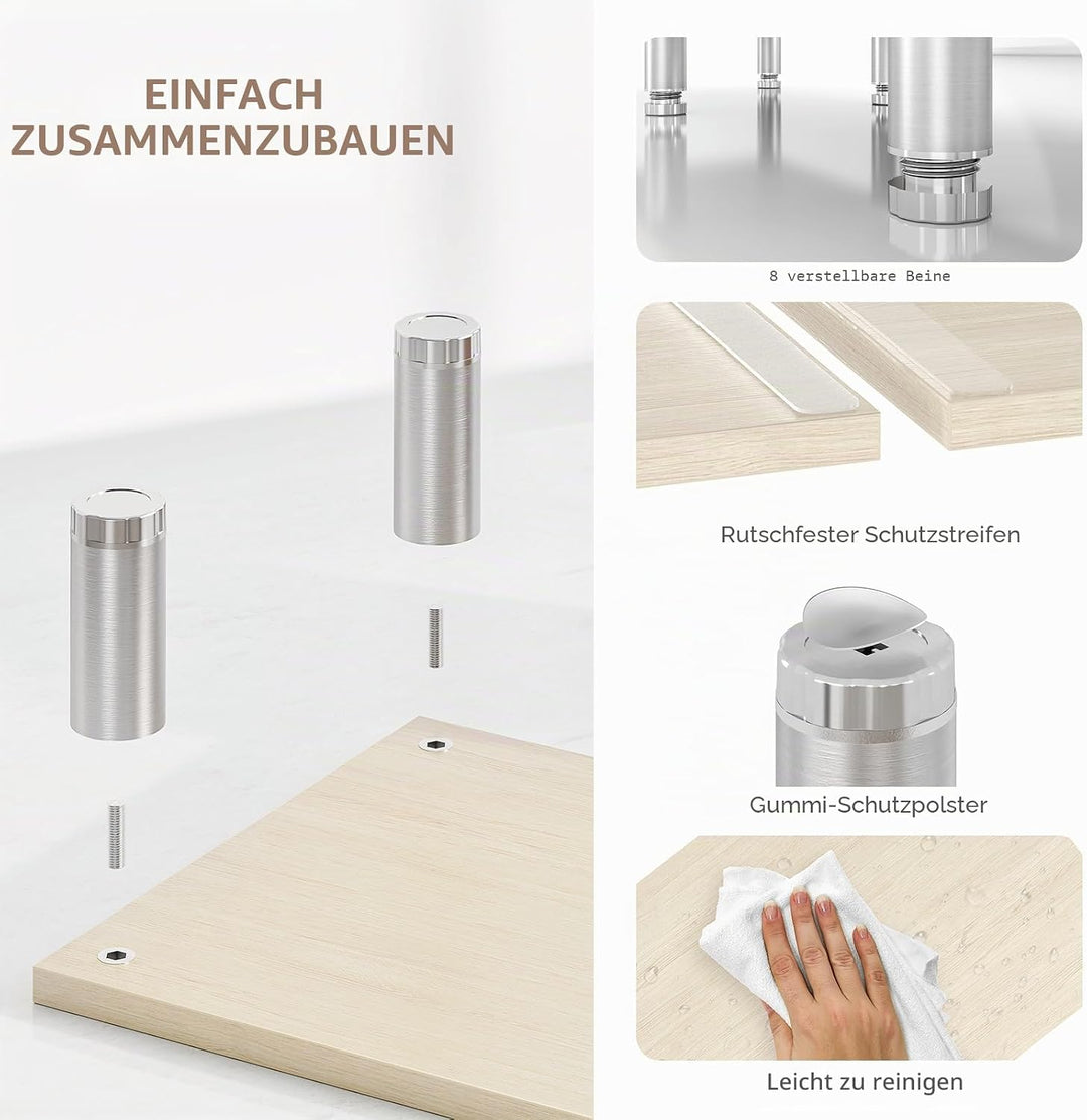 AX Waber Dual Monitor Riser - Einstellbare Länge & Winkel, Holzständer für 2 Monitore mit Stauraum W