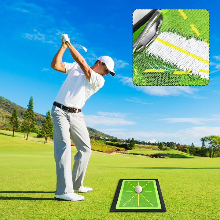 ALLOMN Schwungmatte mit Rutschfester Gummiunterlage - Golf-Übungsmatte für Schlagtraining im Innen-