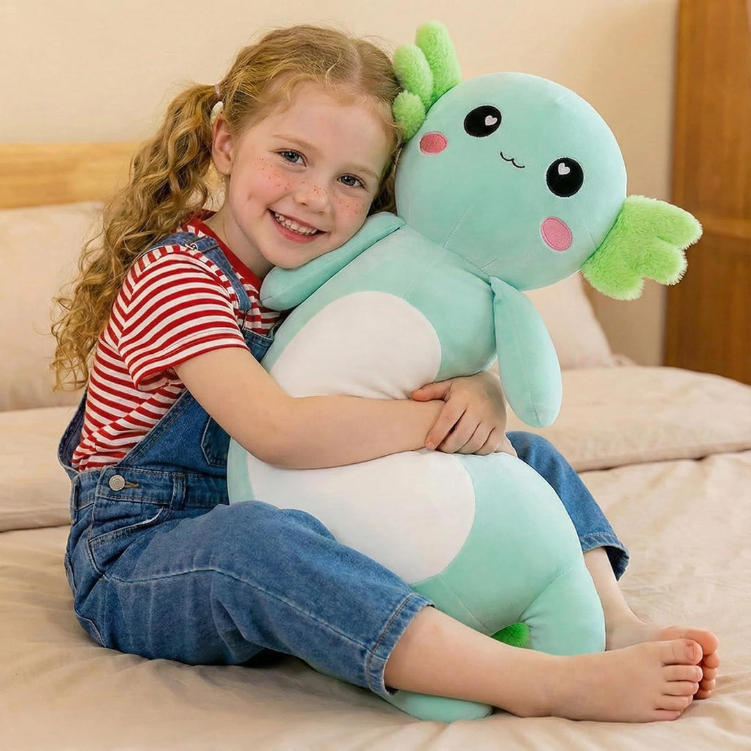 Kekeso Langes Axolotl Plüschtier,Kawaii Axolotl Kuscheltier Stofftier Rosa Axolotl Plüsch-Kissen, fü