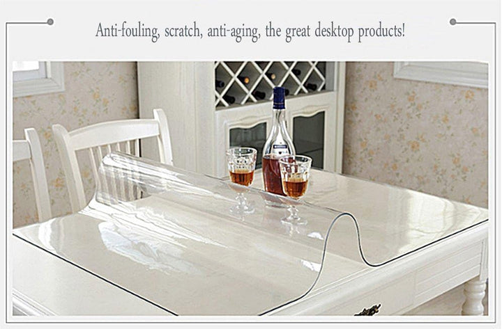 Ever Fairy Kunststoff Transparent Küche Esstisch Abdeckung Tischdecke Protector Stuhl Matte mit Lipp