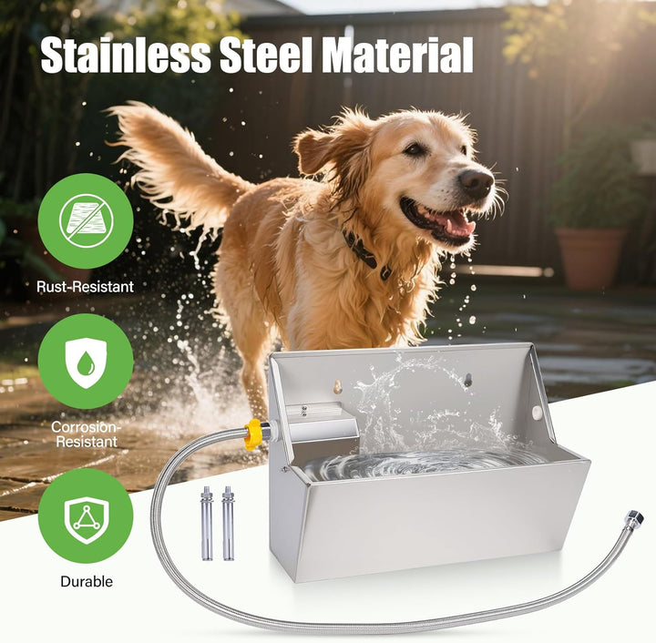 Rinder und Schafe Trinktrug 8 Liter Hundewasser im Freien Edelstahl-Wassernapf für grosse Hunde,Hund