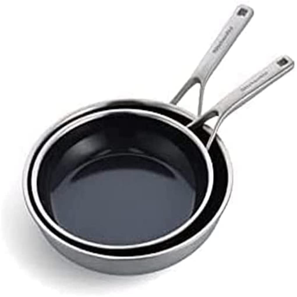 KitchenAid Multi-Ply Stainless Steel Edelstahl PFAS-frei Keramik Antihaft 24 cm und 28 cm Bratpfanne