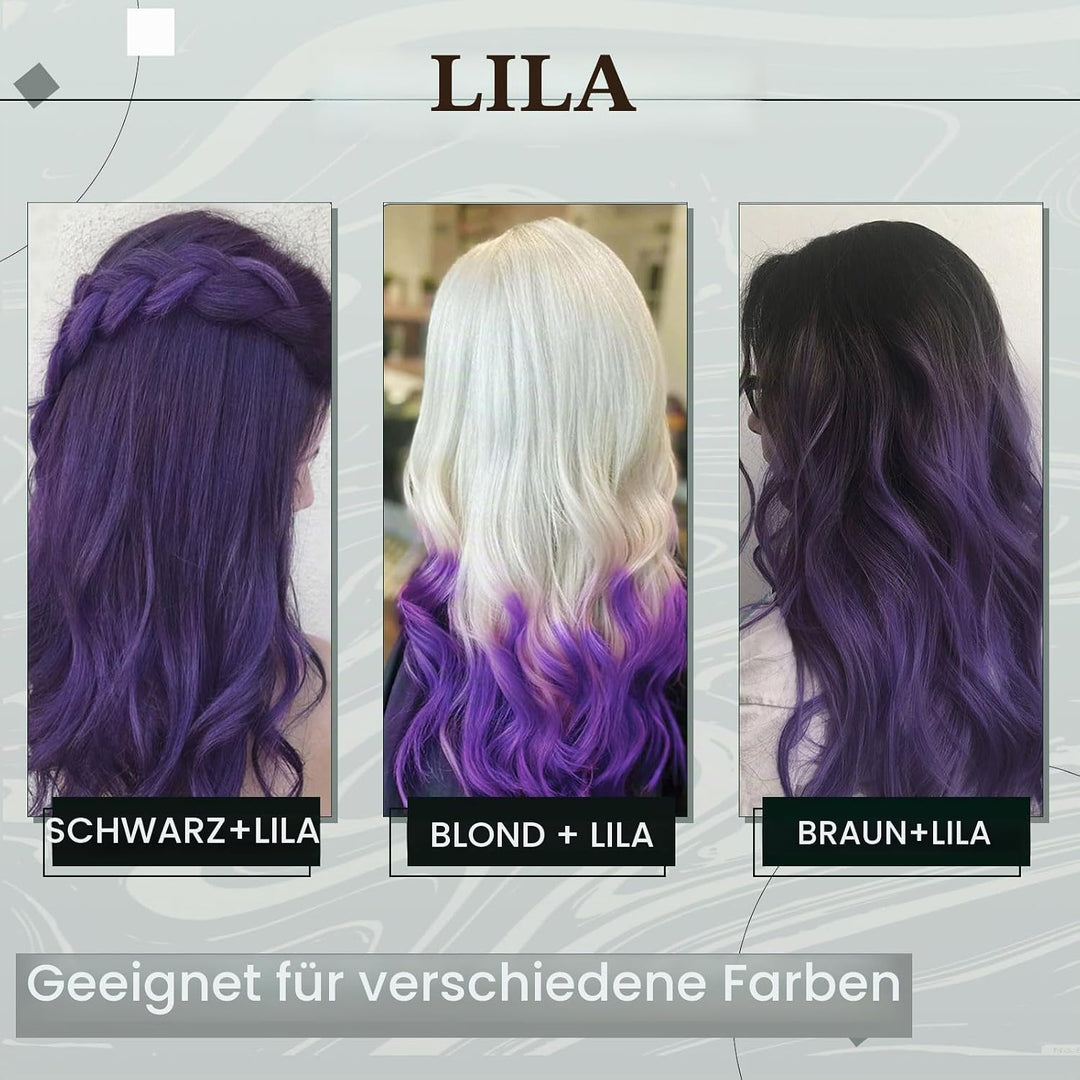 RUNATURE Clip in Extensions Echthaar 45cm Purple Haarverlängerung clip Echthaar Unsichtbar 5pcs Clip