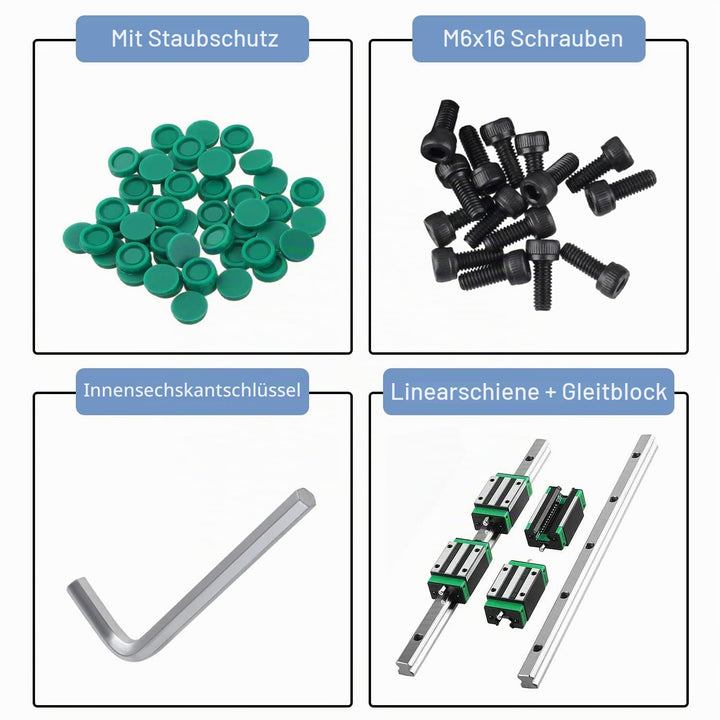 CNCMANS HGR25 Linearführung Set Linearschiene 2 Stücke HGR25-1000mm Führungsschiene mit 4 Stück HGH2