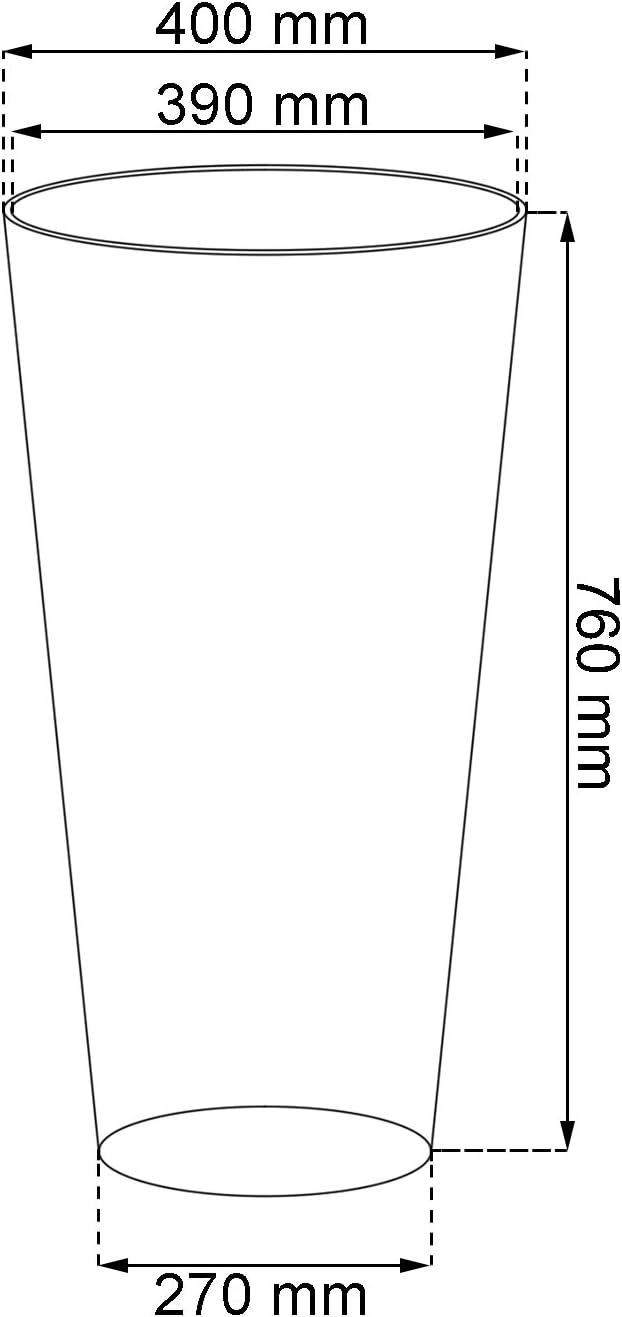 Maceta brillo TUBUS SLIM 64L., dimensiones (mm) 400x400x762, color Blanco Weiss 40x76,2 Single, Weis