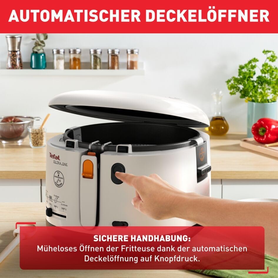 Tefal FF1631 Fritteuse Filtra One | 1.900 W | Kapazität 1,2 Kg | Clean-Oil-System | Auffangsieb für