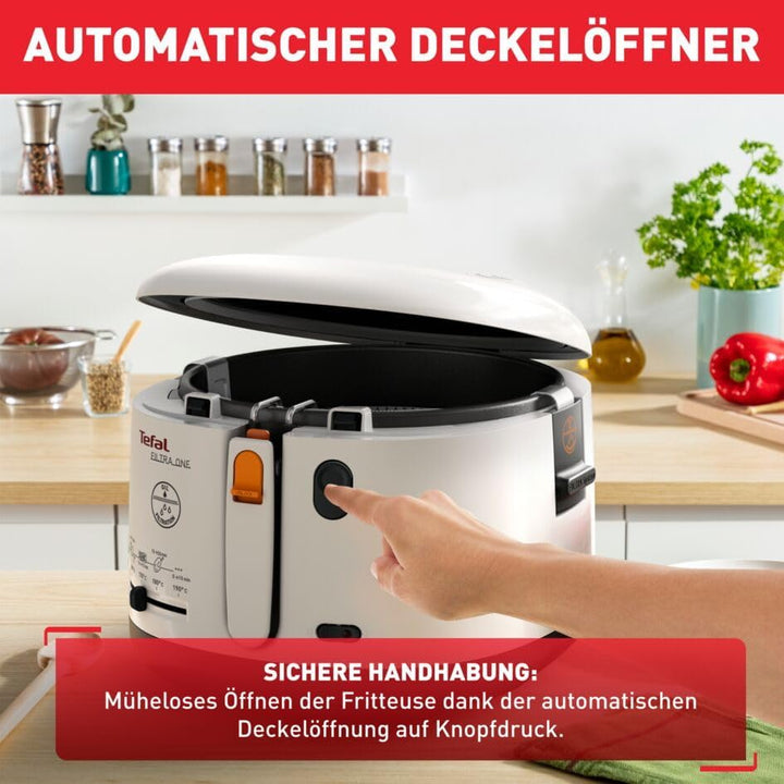 Tefal FF1631 Fritteuse Filtra One | 1.900 W | Kapazität 1,2 Kg | Clean-Oil-System | Auffangsieb für