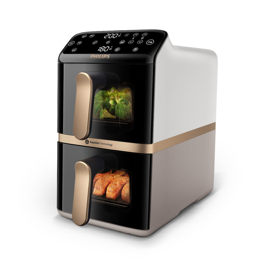 Philips Airfryer 4000 Series Stacked Dual Basket, Gestapelte Heissluftfritteuse mit 2 Körben, 10L, R
