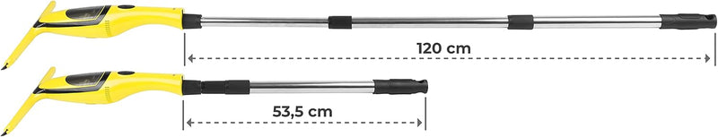 Fensterreiniger Elektrisch für PERFECT Fenster Putzen | Akku Fenstersauger mit Teleskopstange 120cm