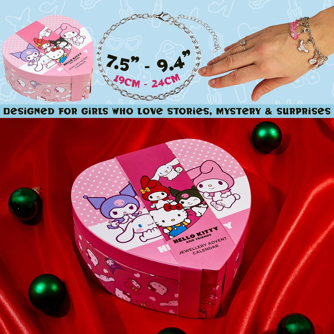 Get Trend Hello Kitty Sanrio Schmuck Adventskalender 2025 Kinder Weihnachtskalender mit DIY Charm Ar