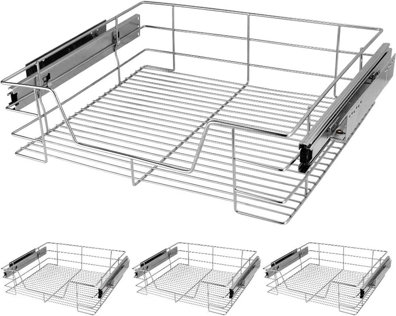 4x Casaria Teleskopschublade 60cm Schrankbreite Küchenschublade Korbauszug Schrankauszug Schlafzimme