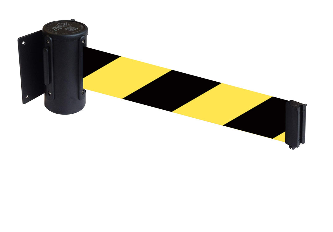 Flexibarrier Wandhalterung inkl. Absperrband (Economy) - 2.3m/4.5m (4.5m, Schwarz/Gelb-Schwarz) 4.5m