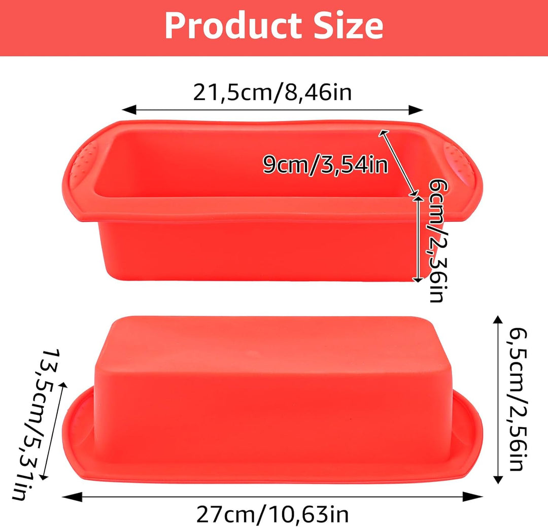 FWEEK 6 Stück Brotbackform Silikon Backformen, 27x13x6.5cm Kastenform Brot Silikon Backform, Antihaf