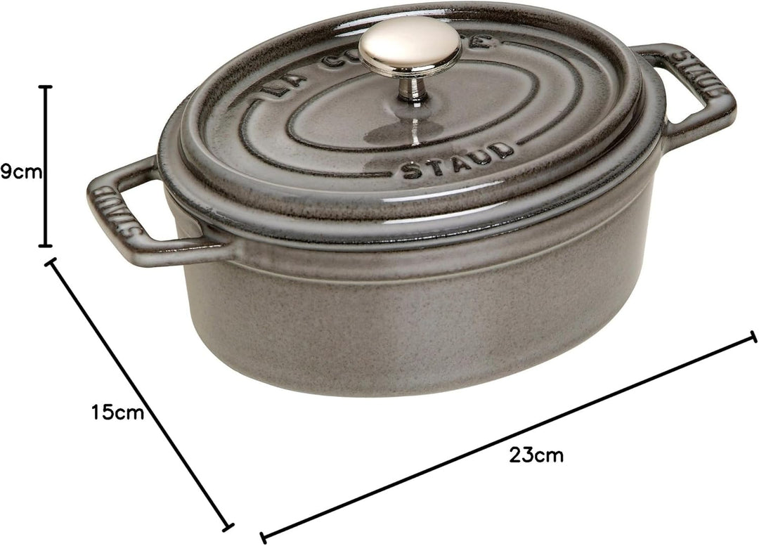 Cocotte, oval Graphitgrau 15 cm