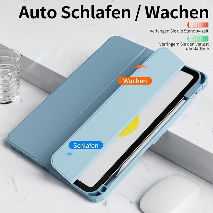 Hülle für iPad 10. Generation 2022 10,9 Zoll/iPad 11 (A16) 2025 Schutzhülle mit Stifthalter, Stossfe