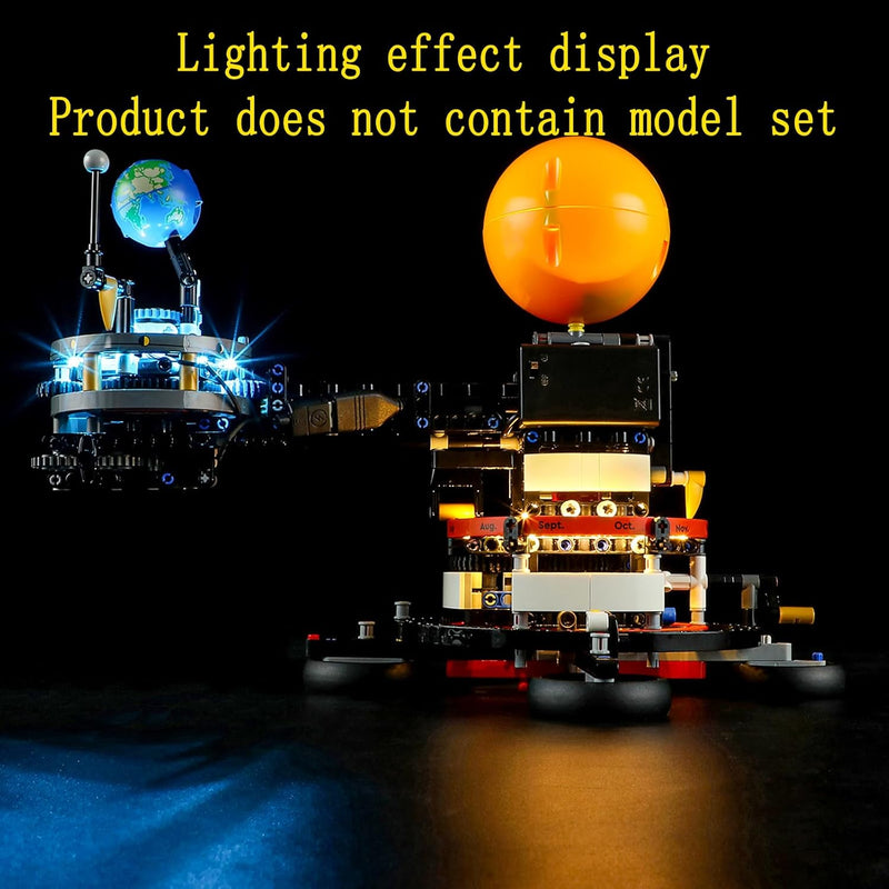 GEAMENT LED Licht-Set Kompatibel mit Lego Sonne Erde Mond Modell - Beleuchtungsset für Technic 42179