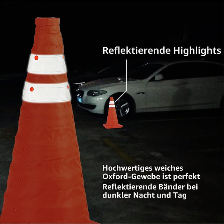 2Pack 18 Zoll zusammenklappbare Verkehrskegel/Verkehrskegelschild/Mehrzweck-Popup-Reflektierender Si
