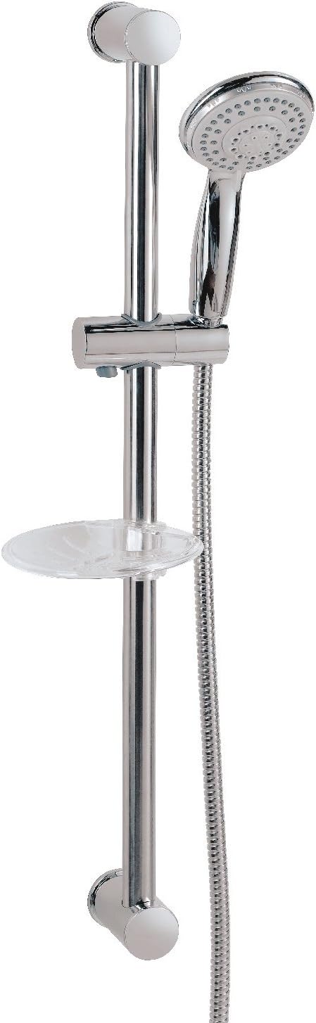 AquaSu Duschset Barca 5 | Duschgarnitur mit Handbrause | 5-fach verstellbare Handbrause | Chrom