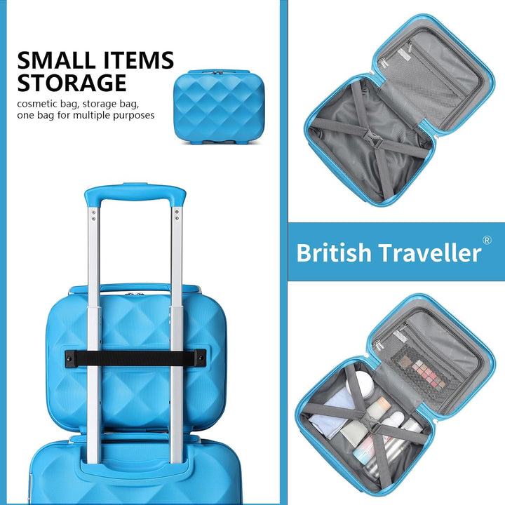 British Traveller Kosmetikkoffer Damen Beautycase Hartschalen Schminkkoffer Handgepäck Tragbar 31 *