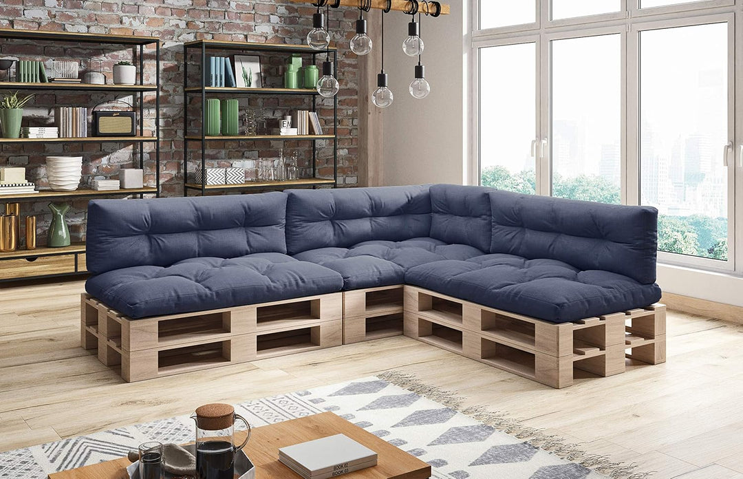 sunnypillow Palettenkissen für Palettenmöbel - 7er Set - Palettenauflage 120 x 80 für Palettensofa -