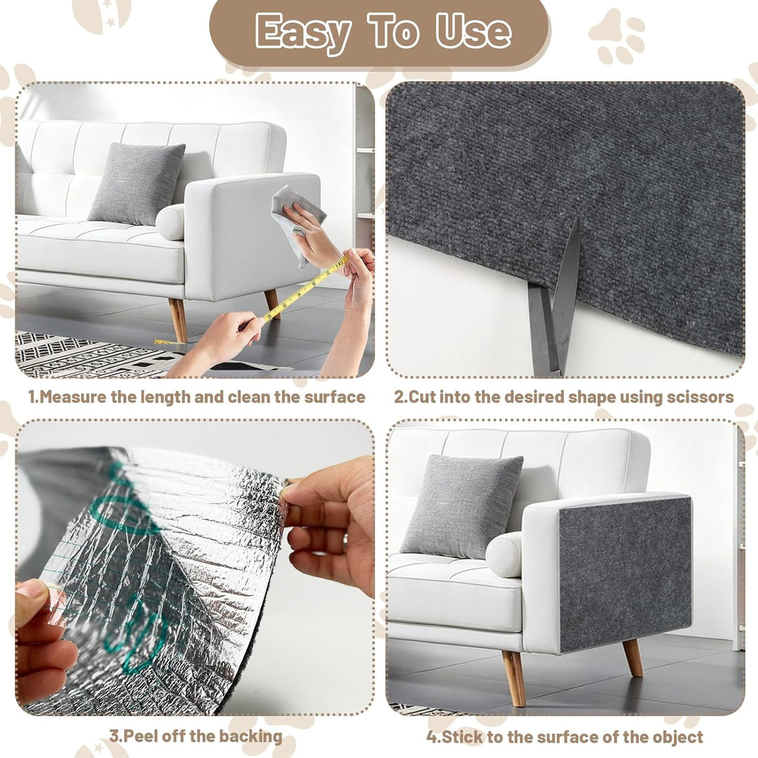 Kratzmatte Selbstklebend 300x40 cm Kratzschutz Sofa | Katze Zuschneidbar DIY Kratzmatte Katze für Sc