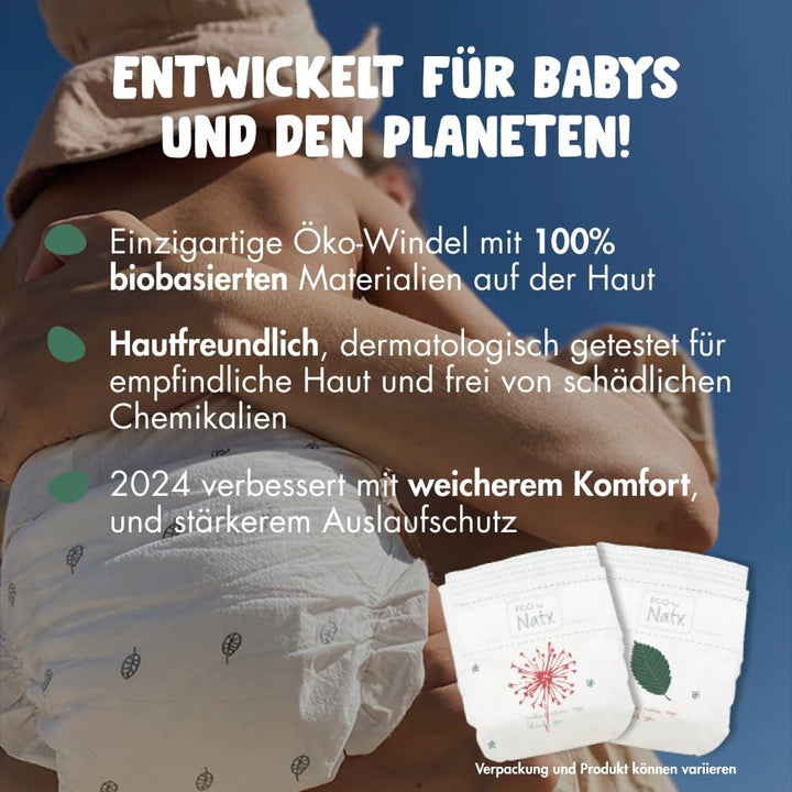 Eco by Naty Baby Öko Windeln - umweltfreundliche Premium-Bio Windeln aus pflanzenbasierten Materiali