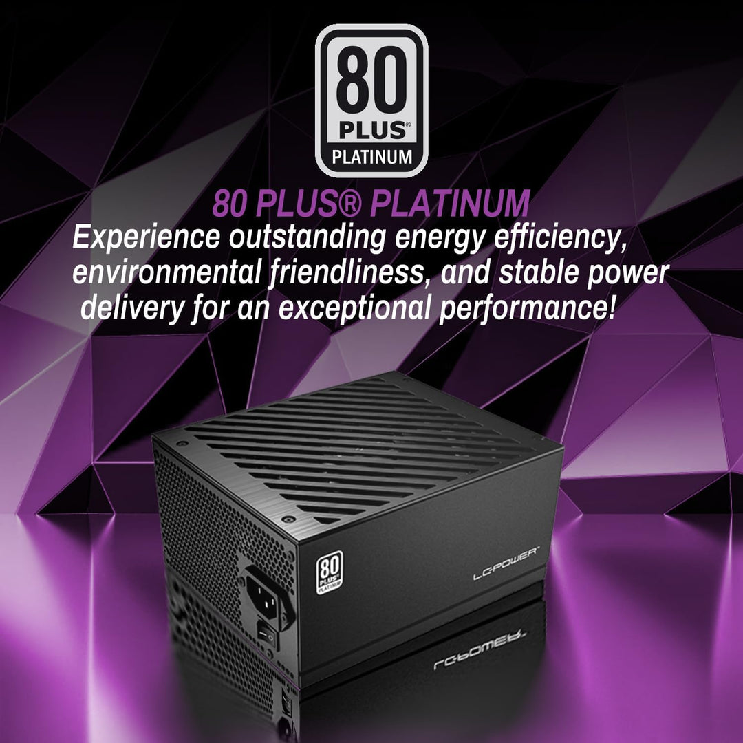 LC-Power LC1200P 80 Plus Platinum Vollmodulares Netzteil mit 1200W Leistung und 10 PCI Express Ansch