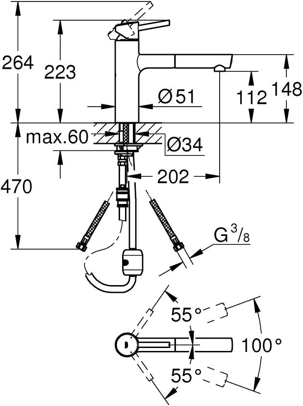 GROHE Concetto Küchenarmaturen - Einhand-Spültischbatterie (DN 15, mittelhoher Auslauf) chrom, 31129