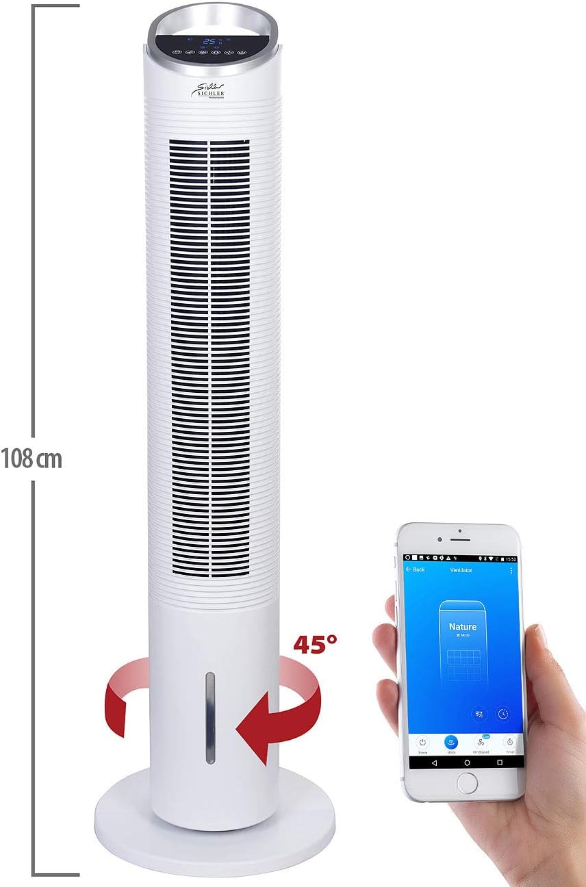 Sichler Haushaltsgeräte Air Cooler: 3in1-WLAN-Luftkühler mit App, für Siri, Alexa & Google Assistant