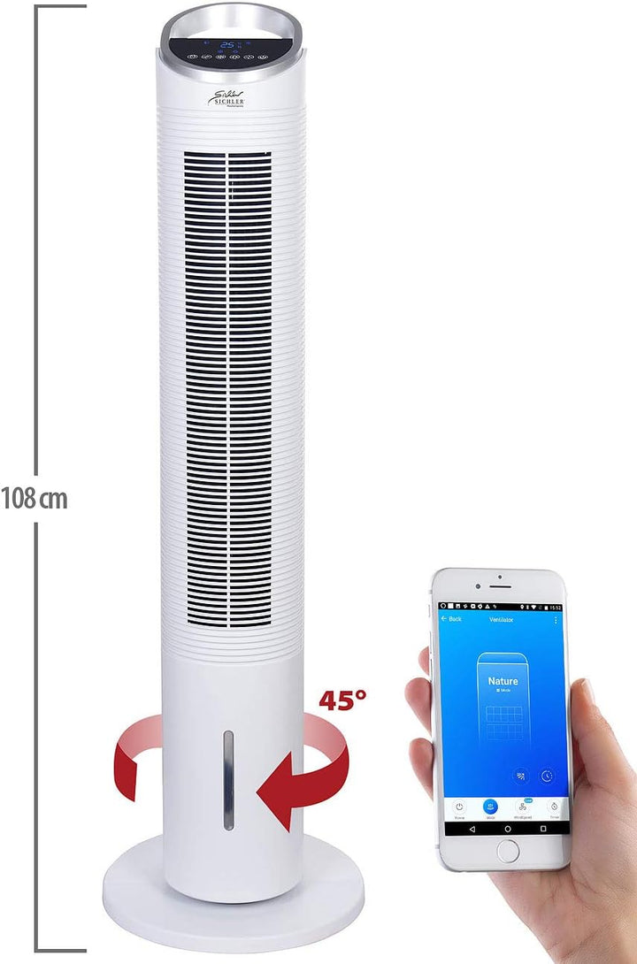 Sichler Haushaltsgeräte Air Cooler: 3in1-WLAN-Luftkühler mit App, für Siri, Alexa & Google Assistant