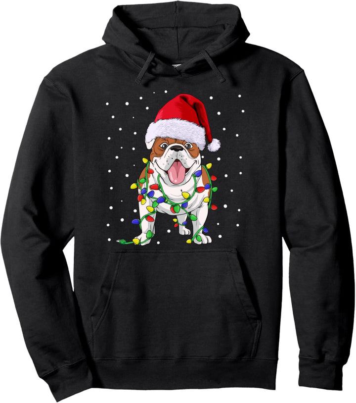 Bulldogge Weihnachten Hunde Hundehalter Pullover Hoodie
