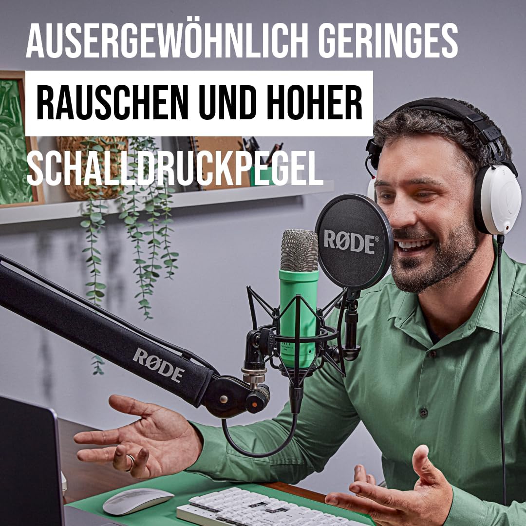 RØDE NT1 Signature Series Grossmembrankondensatormikrofon mit Schockhalterung, Popschutz und XLR-Kab