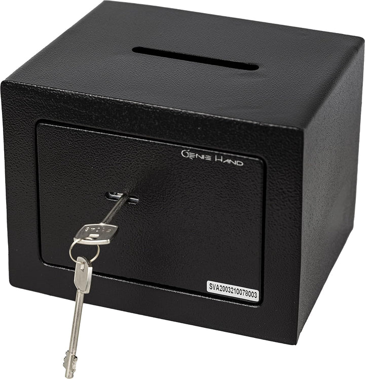 Genie Hand – Mechanische Tresorbox mit Einwurfschlitz– Doppelbartschloss (mini), mini
