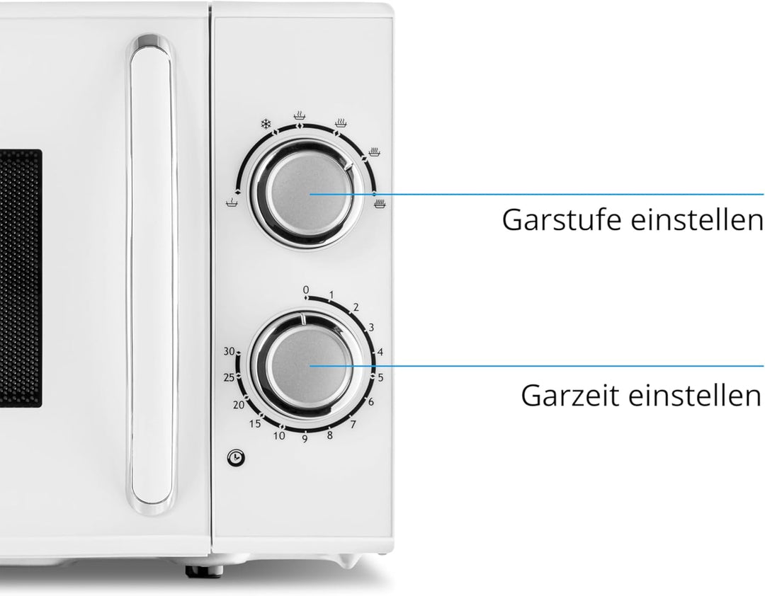 MEDION Mikrowelle, ca. 700 Watt Leistung, ca. 17 Liter Kapazität, 6 Stufen, Auftaufunktion, MD 15644