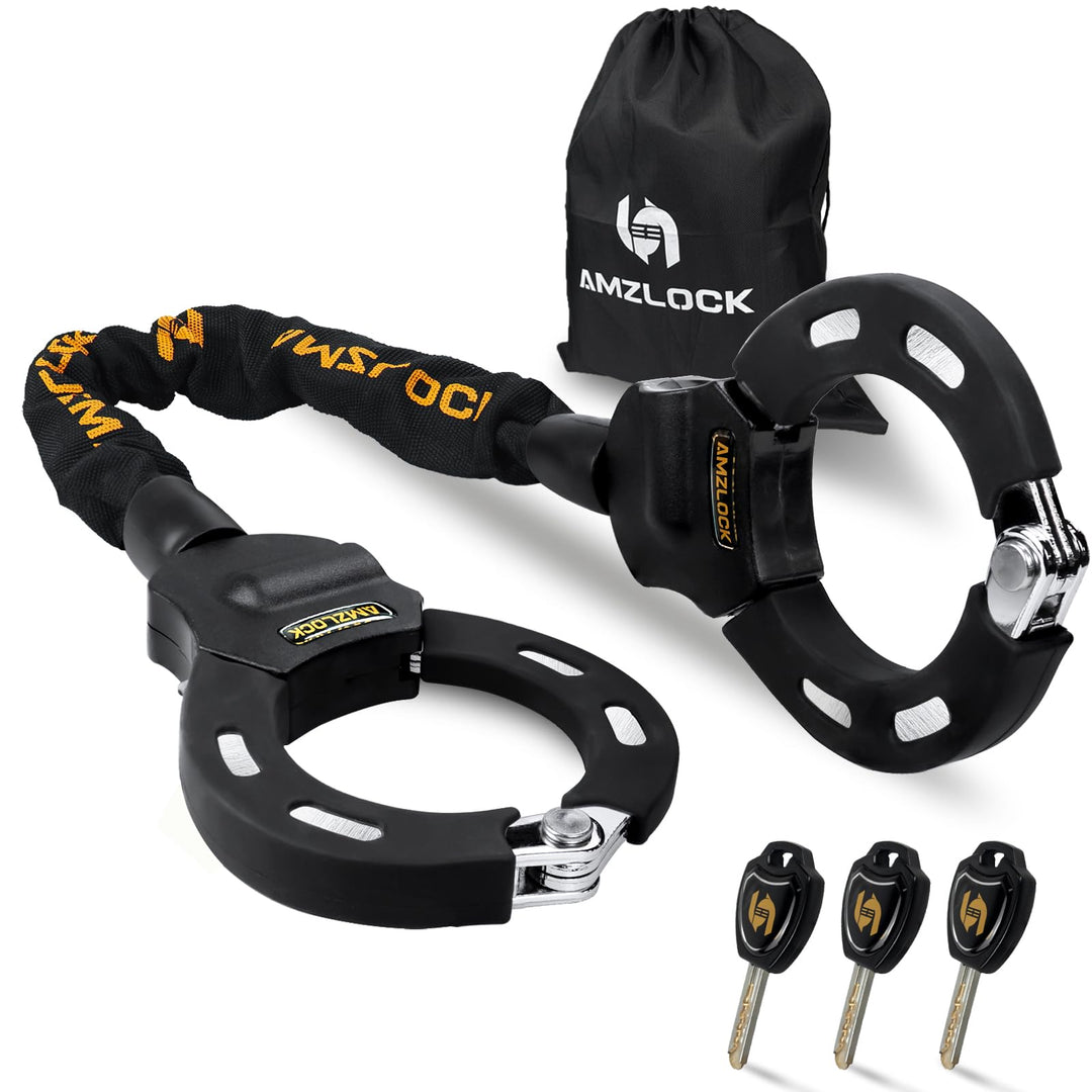 AMZLOCK E Scooter Schloss, Handschellenschloss für E Scooter, 8mm Dicke Kettenschloss für Xiaomi Sco