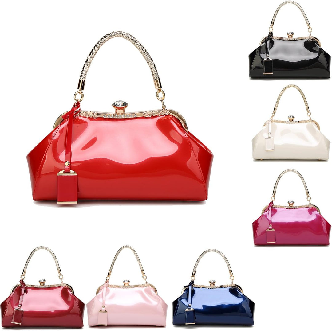 Coolives Damen Tasche Handtasche aus PU-Lackleder Henkeltasche Schultertasche Umhängetasche für die