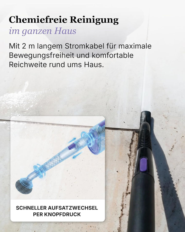 Motionflow Dampfreiniger für alles – 16-in-1 Hochdruck Steam Cleaner für Polstermöbel, Teppiche, Bad