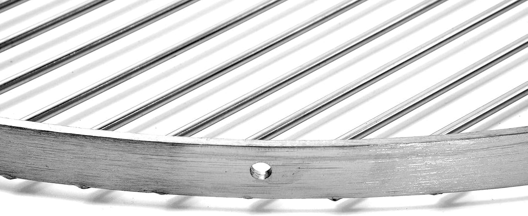 Grillrost Ø 70 cm mit Reling 20 mm 4 mm Edelstahl für Schwenkgrill BBQ Dreibein