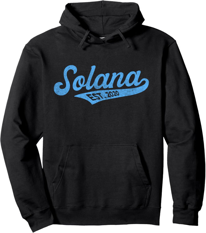 Retro Solana SOL Schrift Bold Font | Solana Crypto Pullover Hoodie
