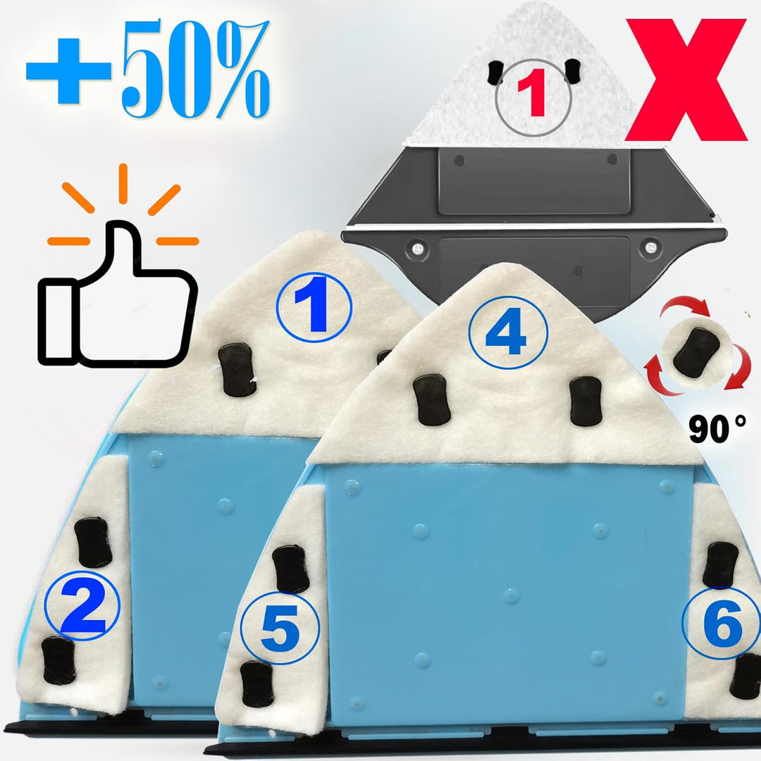 Hooha Magnetische Fensterreiniger mit 6 Gänge Magnetisch Einstellen Fensterputzer,Fensterreiniger Mi