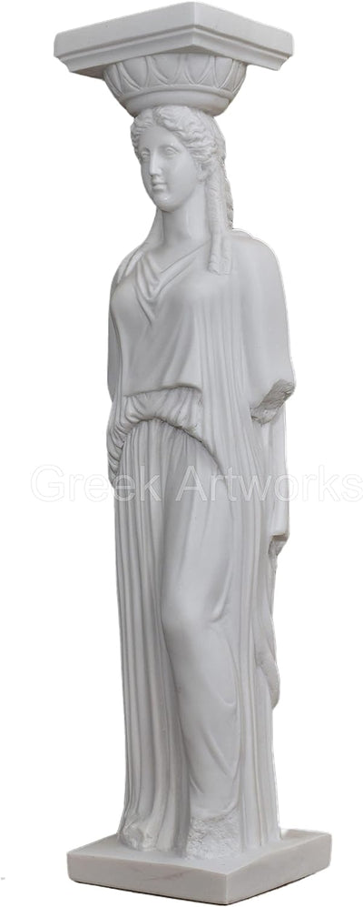 Caryatid Erechtheion Akropolis weibliche Säule griechische Statue Skulptur gegossen Marmor 81 cm