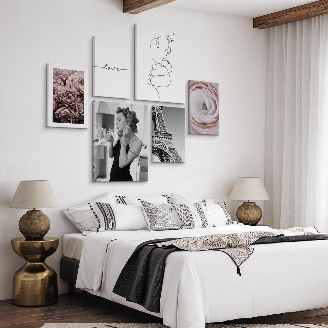 Muralo - Wandbilder Set - Leinwand Bilder Set Aufhängefertig - Bilder für Wohnzimmer Schlafzimmer -